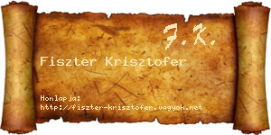 Fiszter Krisztofer névjegykártya