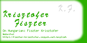 krisztofer fiszter business card